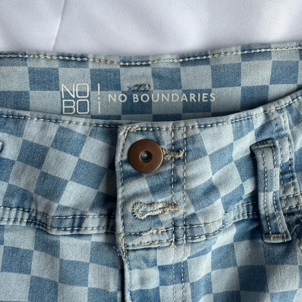 No Boundaries Blue Checkered Pants